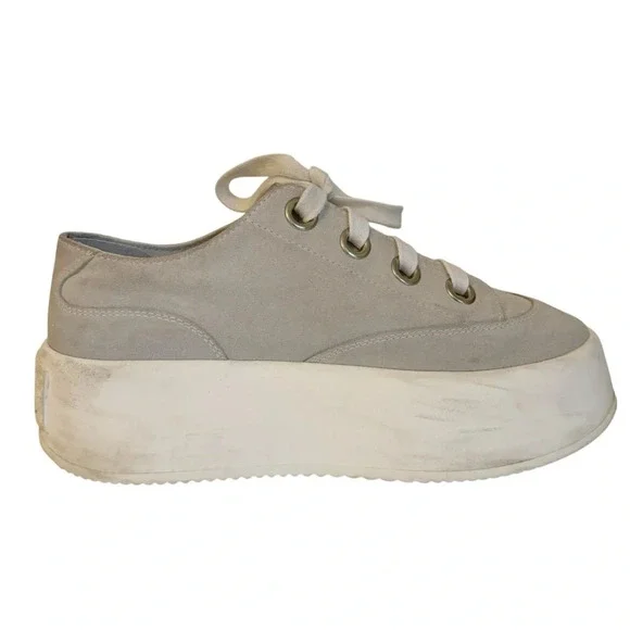 MM6 Maison Martin Margiela Gray Suede Chunky Platform Sneakers Size 39 US 9 - Picture 7 of 9